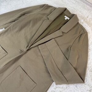 Garnet Hill Women's Size 4 Olive Green Single Button Blazer Jacket Corpcore Chic